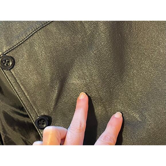 Vintage Newport News Black Button Down Fitted Leather Jacket/Blazer, Size L - Picture 11 of 11